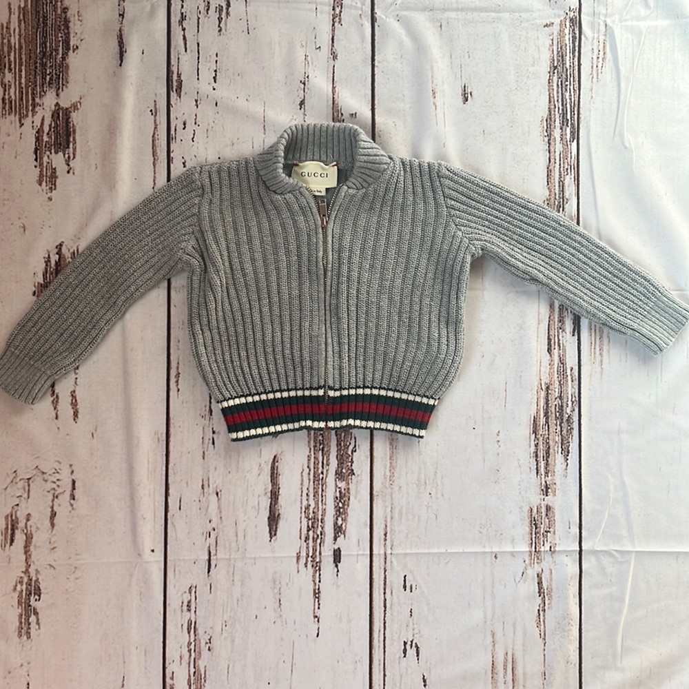 Infant boys Web-Trimmed Zip-Up Cardigan